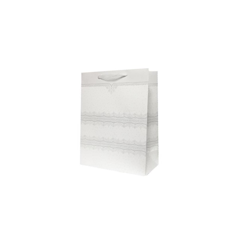 Kinkekott elegantne valge glitter A5