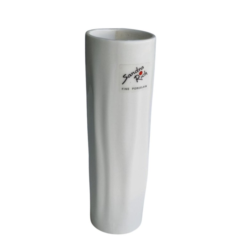 Portselan vaas WRINKLE 18*5,5 cm valge