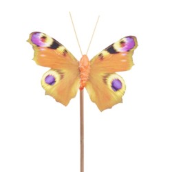 Liblikas kollane Auralia 50cm tikul (K40599)