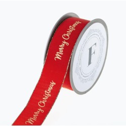 Atlaspael 3,8cm*10m \"Merry Christmas\" punane (225374)