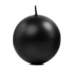 Küünal ümmargune 8cm, metallik must (6tk/pk)