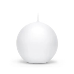 Küünal ümmargune 8cm, valge matt (6tk/pk)