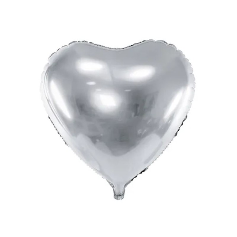 Foil Balloon Heart, 61cm, silver