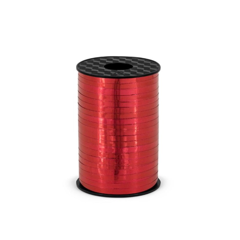 Plastic ribbon, red, 5mm/225m